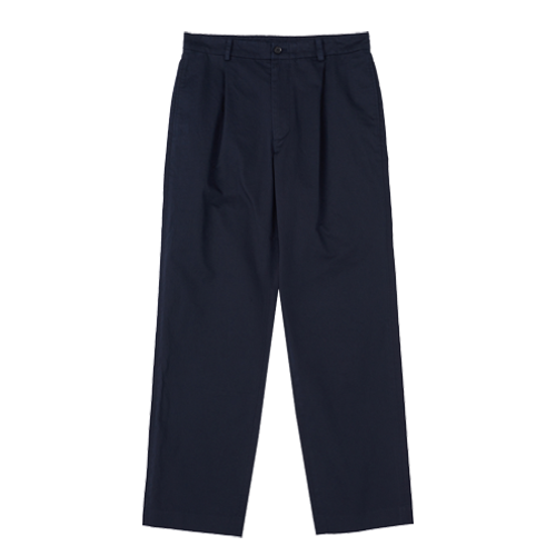 [SEW] One Pleat Cotton Pants (Navy)