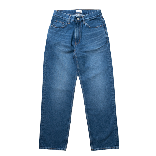 Regular Straight Denim Pants (Medium Blue)